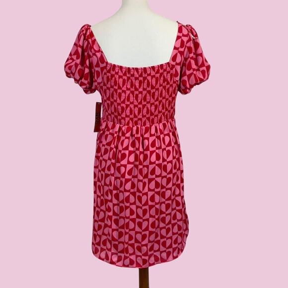Pink heart print mini dress large - Picture 7 of 8
